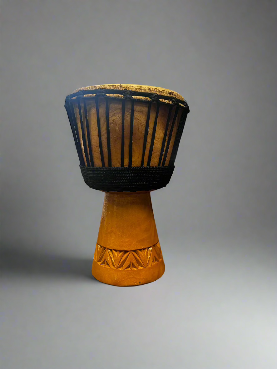 Double Mini Djembe with Carving