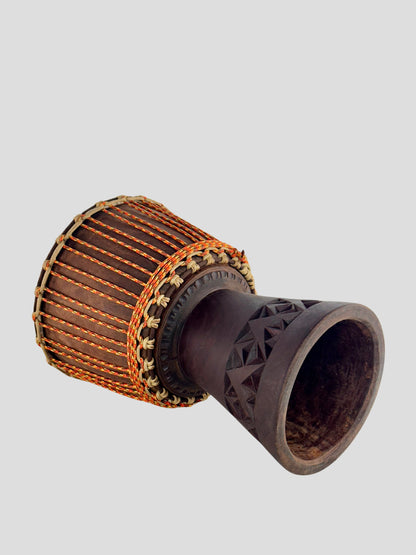 Mini Hardwood Djembe with Carving